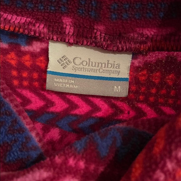 Columbia Glacial Fleece Cowl Neck Pullover Aztec Print Pink/Purple Medium - Picture 3 of 8